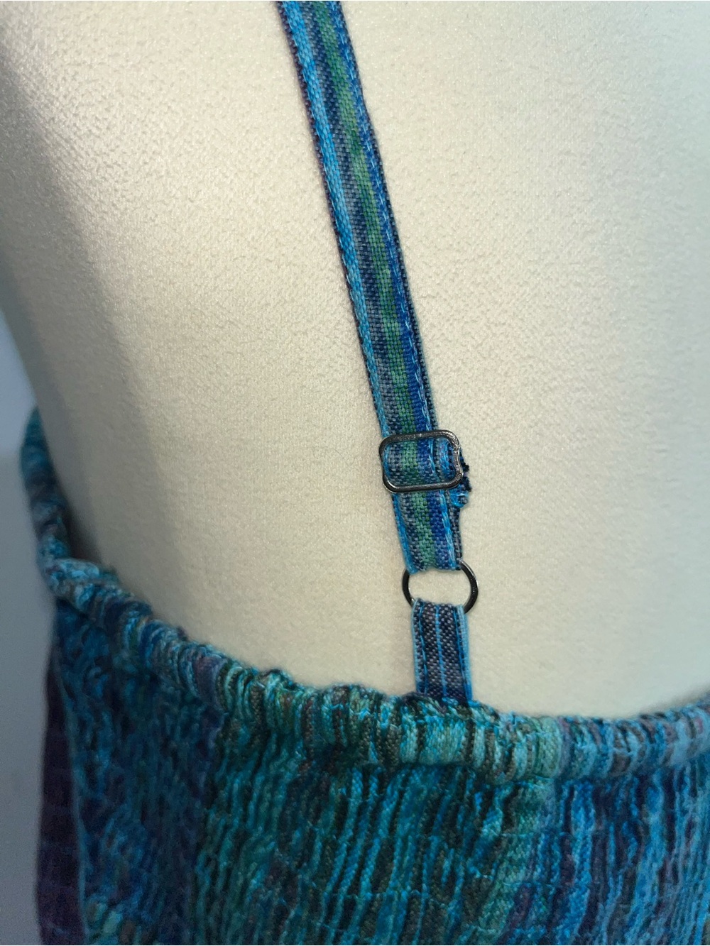 Ananta Cotton Patchwork & Printed Dress  Boho Crochet Trim Smocked Bodice NWT - Picture 10 of 13